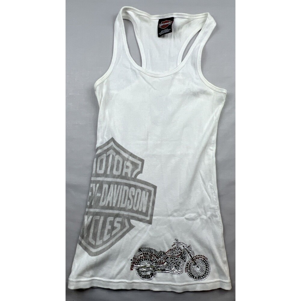 Harley Davidson New Castle Bedazzled Ribbed Tank Top Large